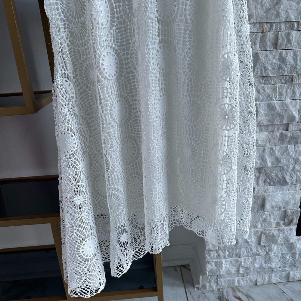 Chelsea 28 Asymmetrical White Embroidered Lace Dress - Picture 6 of 7